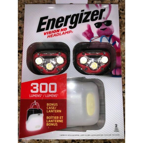 Energizer Vision HD Headlamp LP09071 300 Lumens Red IPX4 2 With Bonus Lantern - Picture 7 of 12